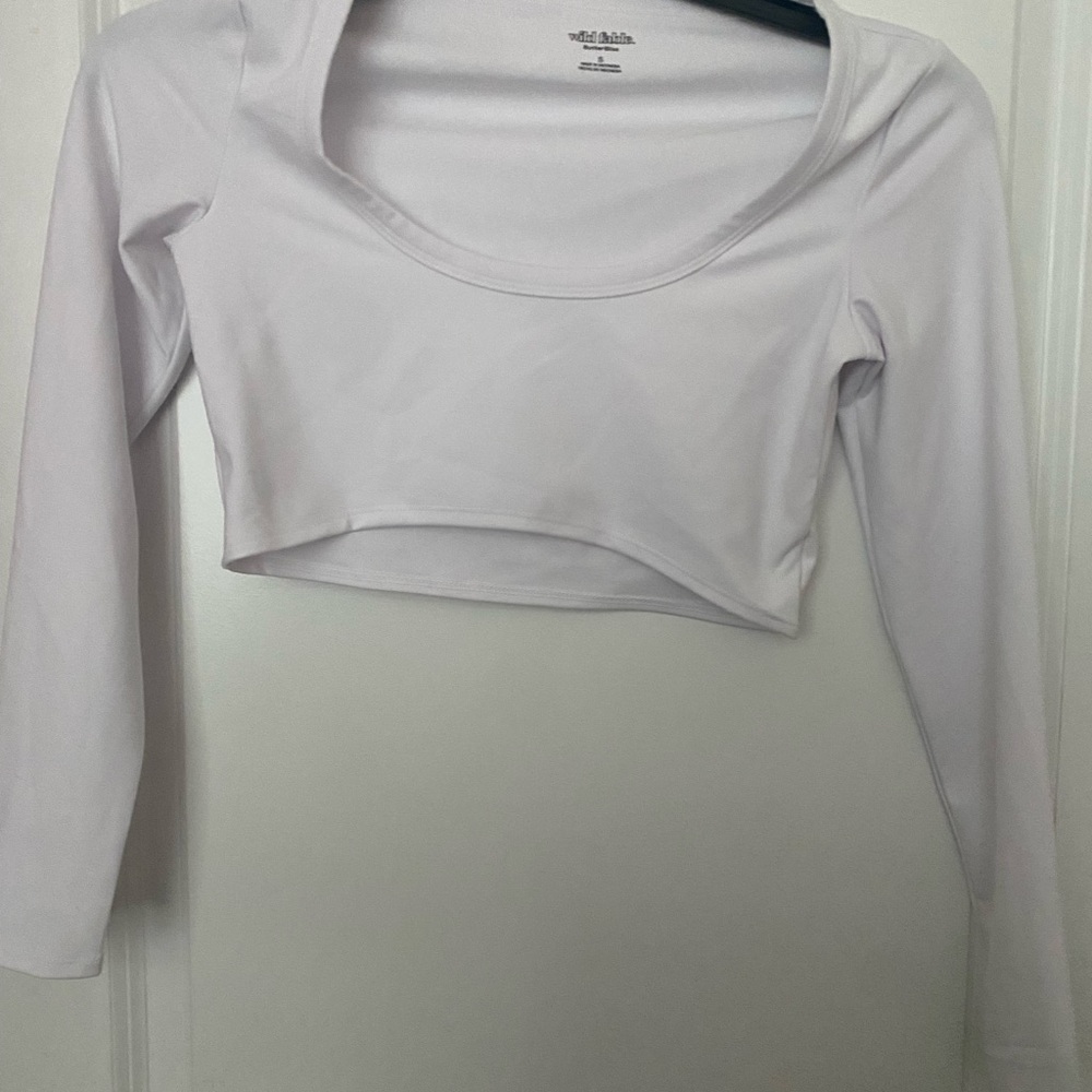 Wild Fable White Bodysuit Crop Top